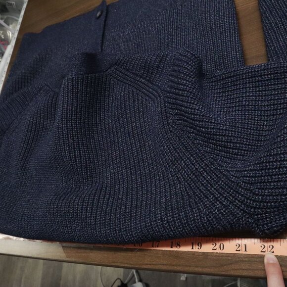 Uniqlo Cardigan Womens M Navy Boho Transitional Academia Normcore Work Wear Warm - Picture 9 of 14
